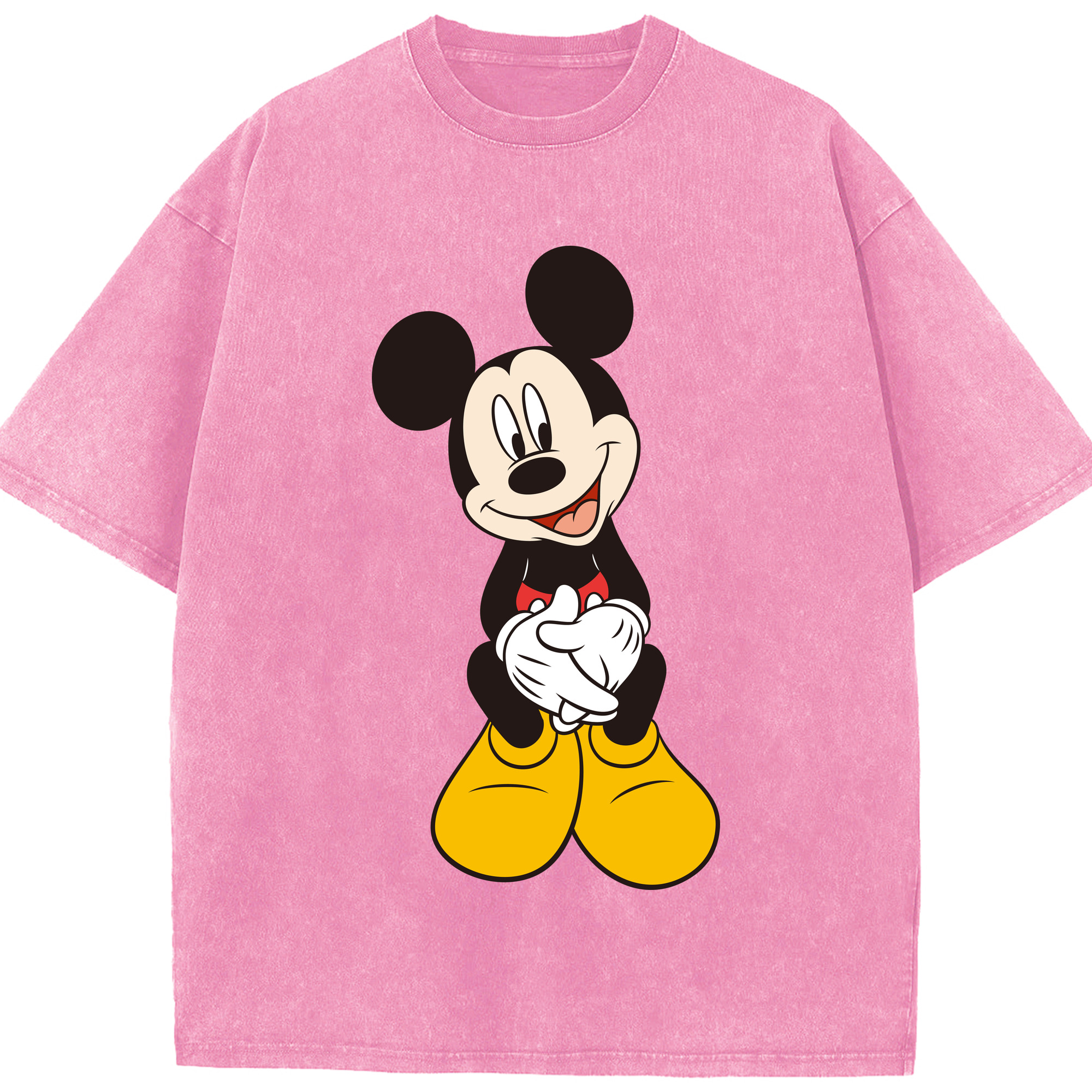 （画像用） ミッキーマウス Mickey Mouse 綿100% ヴィンテージ風 半袖Tシャツ（フロントプリント）